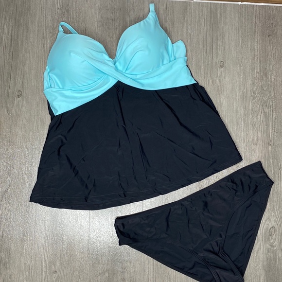 Unbranded 4XL tankini bikini bottoms blue black - Picture 2 of 9